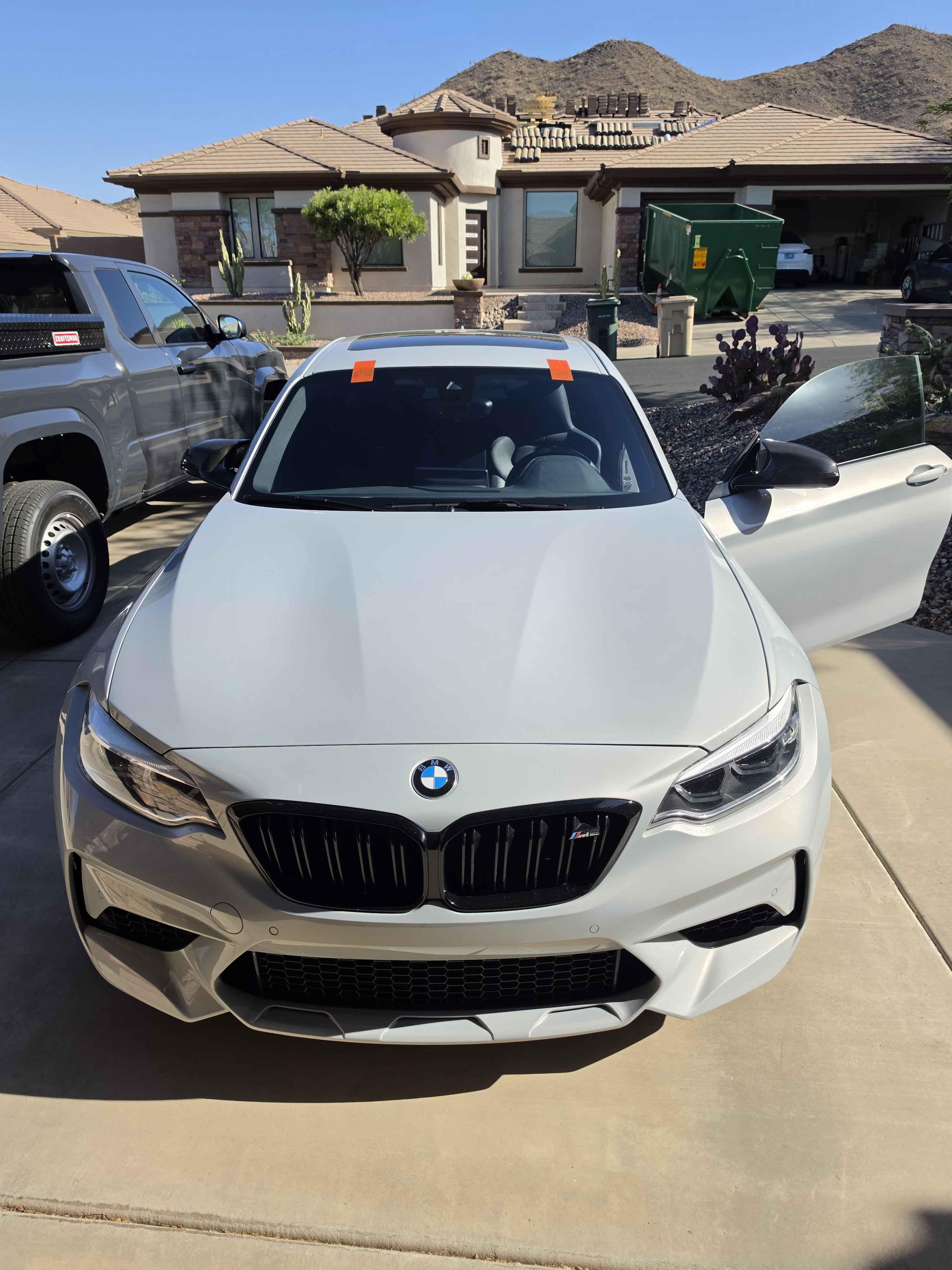 Mobile windshield service on customer vehicle
